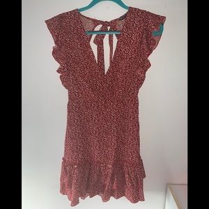 SHEIN Ruffle Trim Tie Open Back Dress